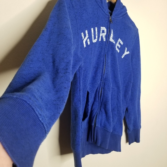 Hurley Kids Full Zip Up Blue Hoodie Sz L - Picture 2 of 8